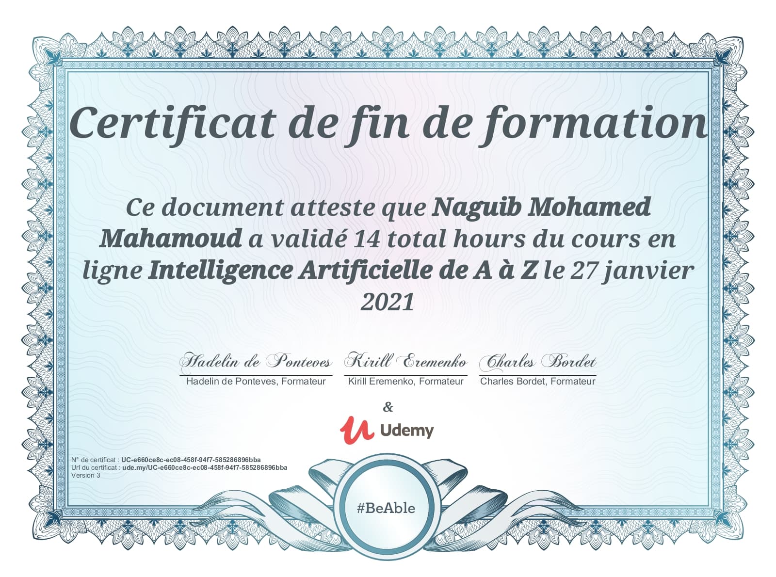 Intelligence Artificielle de A à Z